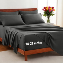 King Size Deep Pocket Sheet Set 6-Piece 21 Inch
