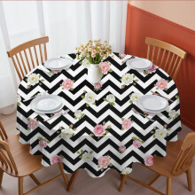 Floral Print Round Tablecloth 60 x 60 Inch