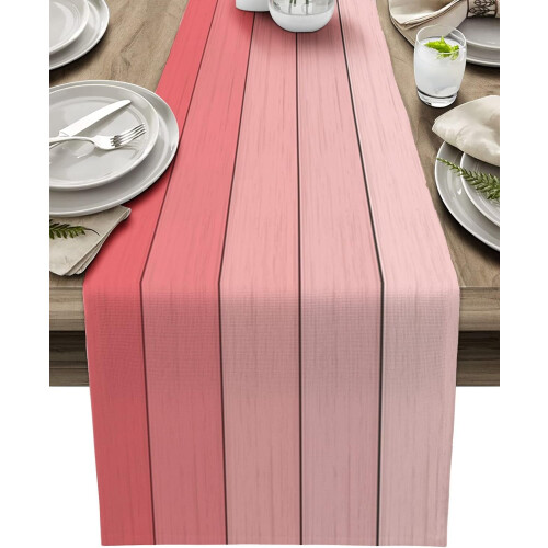 Light Pink Polyester Table Runner 13 x 90 in Farmhouse Style