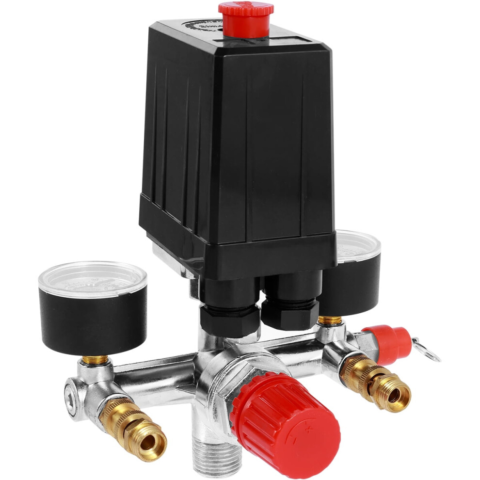 Adjustable Air Compressor Pressure Switch 90-120 Psi, Manifold Regulator Gauge, 220/380V, Compatible With Air Compressors 9085618827073