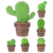 Statuetta di cactus in resina, 3,5 cm, verde, decorativa
