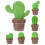 Cactusfiguurtje van hars, 3,5 cm, groen, decoratief. 1