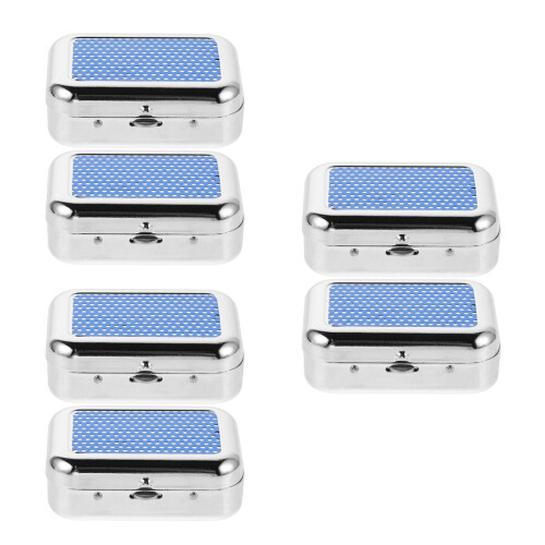 6Pièces Cendrier Compact Bleu En Métal Anti-Odeur Pour Usage Extérieur 2