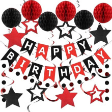Blue Birthday Decoration Set: Pre-Assembled Banner,