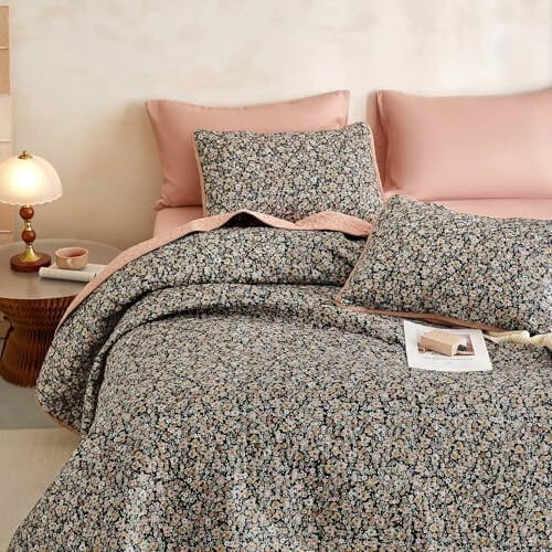 Daisy Floral Quilt Set King 3-Piece