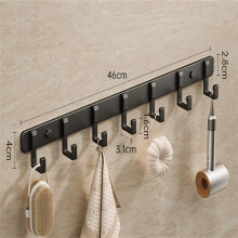 3 To 7 Hooks Metal Hooks Holder Aluminum Key Coat Clothes Door Holder Rack Hook Wall Mounted Hanger