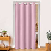 Blackout Curtains for Doorways and Closets, Privacy Door Curtain Room Divider Thermal Insulated Door Curtain, 1 Panel, 52" x 96", Pink
