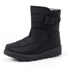 Winterlaarzen voor dames, sneeuwlaarzen, warm gevoerd, casual outdoorschoenen voor comfort bij koud weer, zwart