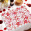 Heart-shaped polyester placemat for Valentine's Day, 2