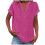 VERUGU Γυναικείο Μπλούζα με Κοντομάνικο και V-Neck, από Βαμβάκι και Λινό, Μονόχρωμο, 1