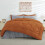 Queen Comforter Set Ultra Soft Orange Light Grey 7-Piece 5