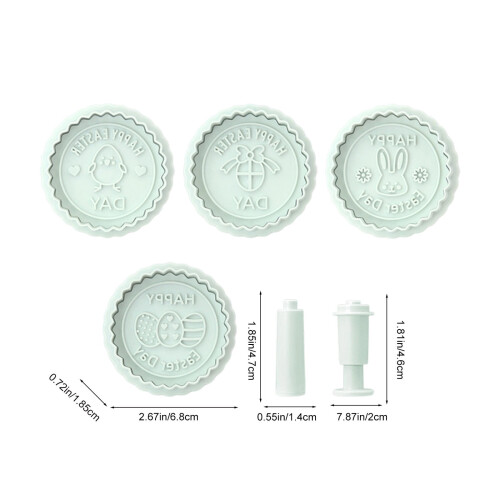 Set de forme pentru fursecuri de Paște – Iepuraș Ou Pui ABS 5 piese 2
