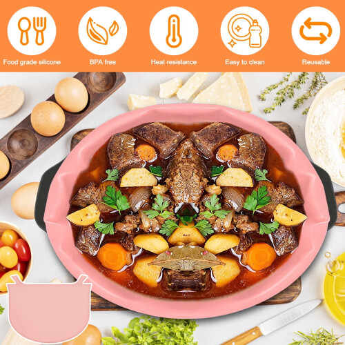 Silikonfoder till slow cooker, 8QT värmebeständig diskmaskin 1