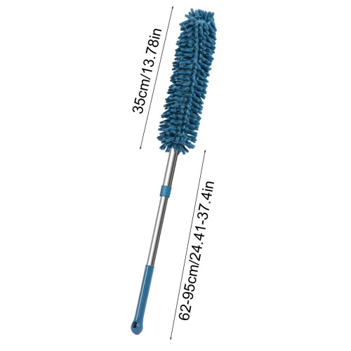 Varinha extensível para pó, 96,5 cm, cabeça eletrostática, flexível para locais altos e frestas, lavável e reutilizável – compatível com 2