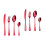 2 Sets Stainless Steel Tableware Spoon Fork Cutter Set Home Tableware (Red) 2