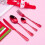 2 Sets Stainless Steel Tableware Spoon Fork Cutter Set Home Tableware (Red) 3
