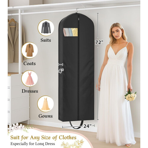 Conjunto de capa para roupas de 65 polegadas e capa para vestido de noiva de 72 polegadas 2
