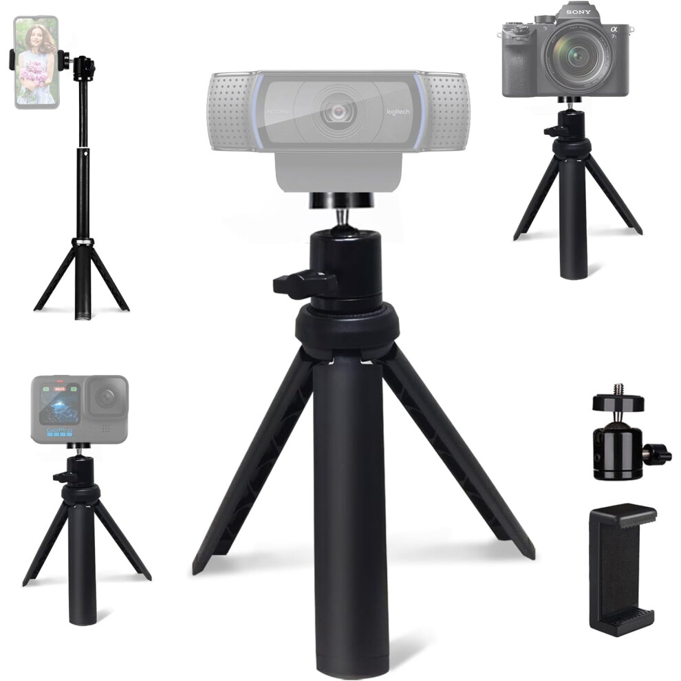 Lightweight Mini Tripod For Camera/Phone/Webcam Â Extendable Stand, Compatible With Logitech C920, C922, C925e, C922x, C930e, C930, C615, Brio & 9327961618558