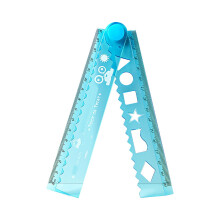 1Pcs Unbreakable Clear Rulers 30cm PVC Shatterproof Folding Flexible Ruler for Home Office, Transparent (04-Blue)