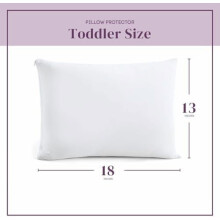 Toddler Pillow Protector (18x13), 100% Cotton Breathable Zippered Case – Protects Against Dirt, Dust & Debris (Single Pack)