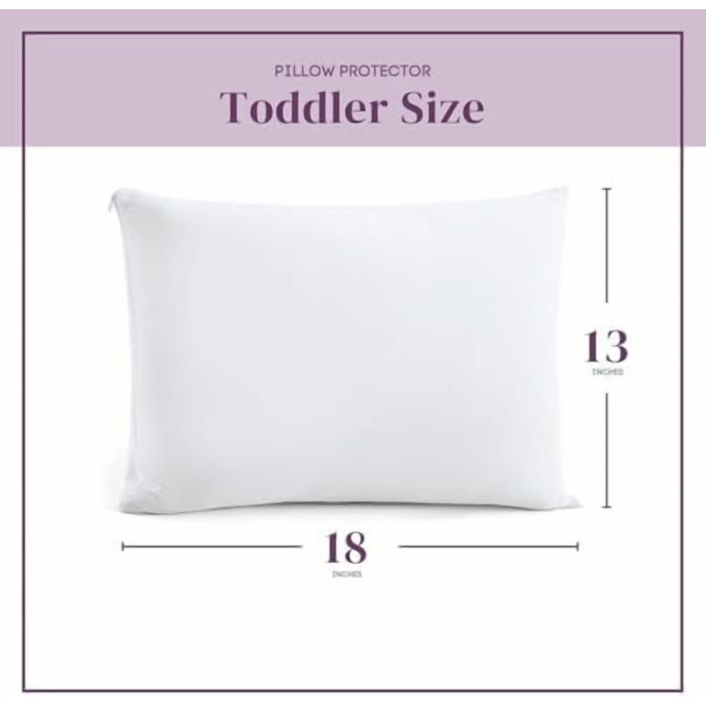 Toddler Pillow Protector (18x13), 100% Cotton Breathable Zippered Case – Protects Against Dirt, Dust & Debris (Single Pack)