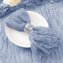 12 Pack Dusty Blue Cheesecloth Napkins, 21x21", Spring/Wedding/Bridal/Baby Shower/Valentine's Day