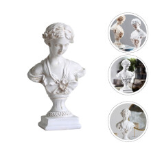 Buste sculpté de déesse féminine, décoration pour bureau de fille, blanc