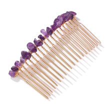 Decorative Hair Side Comb Women Hair Comb Raw Crystal Hair Accessories Jeweled Tiara Handmade