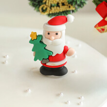 1 Pack Santa Claus Merry Christmas Cake Toppers Resin Little Figurine for Merry Christmas Theme Holiday Party Cake Decorations Supplies