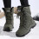 Dames winterlaarzen met dikke zool, legergroen, hoog model 2