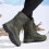 Dames winterlaarzen met dikke zool, legergroen, hoog model 4