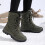 Dames winterlaarzen met dikke zool, legergroen, hoog model 6