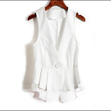 YOUSNH Mouwloos V-hals Chiffon Vest voor Dames, Effen Kleur, Casual Mouwloos Cardigan, Kort Vest, Pakvest, Zomerjas, Damesjasjes, Wit XL