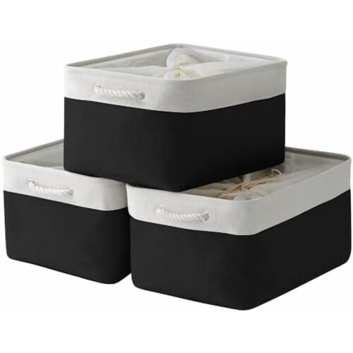 Υφασμάτινοι κύβοι αποθήκευσης Jumbo3 σετ (17,7x13,8x9,7 ίντσες) για ντουλάπα, δώρα και
