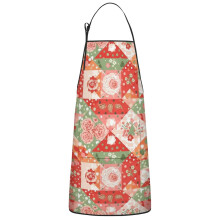 Floral Print Cotton Linen Apron with Pockets 33x27 Inch