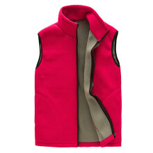 Heren/koppels outdoor winter warm sportvest met rits, mouwloos, zakken, rood XL