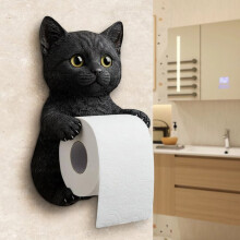 Funny3D toalettpapirholder for katter, veggmontert papirhåndkleholder til sovesal, hjem, bobil, toalett – søt gave til katteelskere
