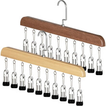 Closet Organizer with 10 Clips – Space Saving Hanging Organizer for Pants, Leggings, Hats & Accessories, 360 Swivel Hook, Universal Closet Storage