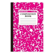 Primary Wide Ruled Composition Book, Marble Design, 5.51"x8.27", 30 Sheets, Assorted Colors (Hot Pink), 80 Ct