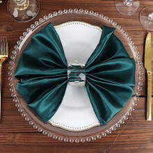 BalsaCircle - Lot de 20 serviettes de table en satin bleu sarcelle paon, 50 cm, pour mariage ou fête