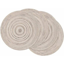 Round Braided Placemats 15 inch Set of 4 Variegated Washable Kitchen Table Placemats for Home Wedding Party (Rainbow Gray, 4)