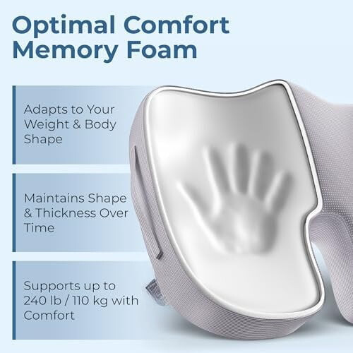 Memory Foam Sædehynde til Halebenssmerter Grå 1