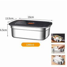 Boîte de rangement pour réfrigérateur/congélateur, boîte à lunch en acier inoxydable 304 avec couvercle étanche, boîte bento pour le camping