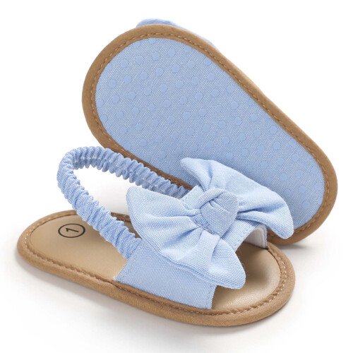 2025Παντόφλες Babies First Walkers με φιόγκο για μωρά κορίτσια, χαριτωμένα καλοκαιρινά φλατ