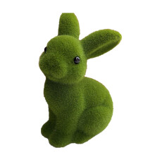 Paasdecoratieset van mos: 1 groene neppe mosfiguur van een zittend konijntje voor lente- en huisdecoratie – past bij paasthema's