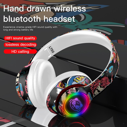 Wireless Bluetooth LED Gaming Headphones with Mic, Compatible with iOS & Android 2