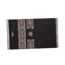 Tapis de prière musulman en relief, tapis de prière doux pour la prière à genoux, avec pompons, couverture décorative pour les prières