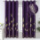 Cortinas blackout roxas de 52x72 polegadas com estampa de palmeiras douradas. 1