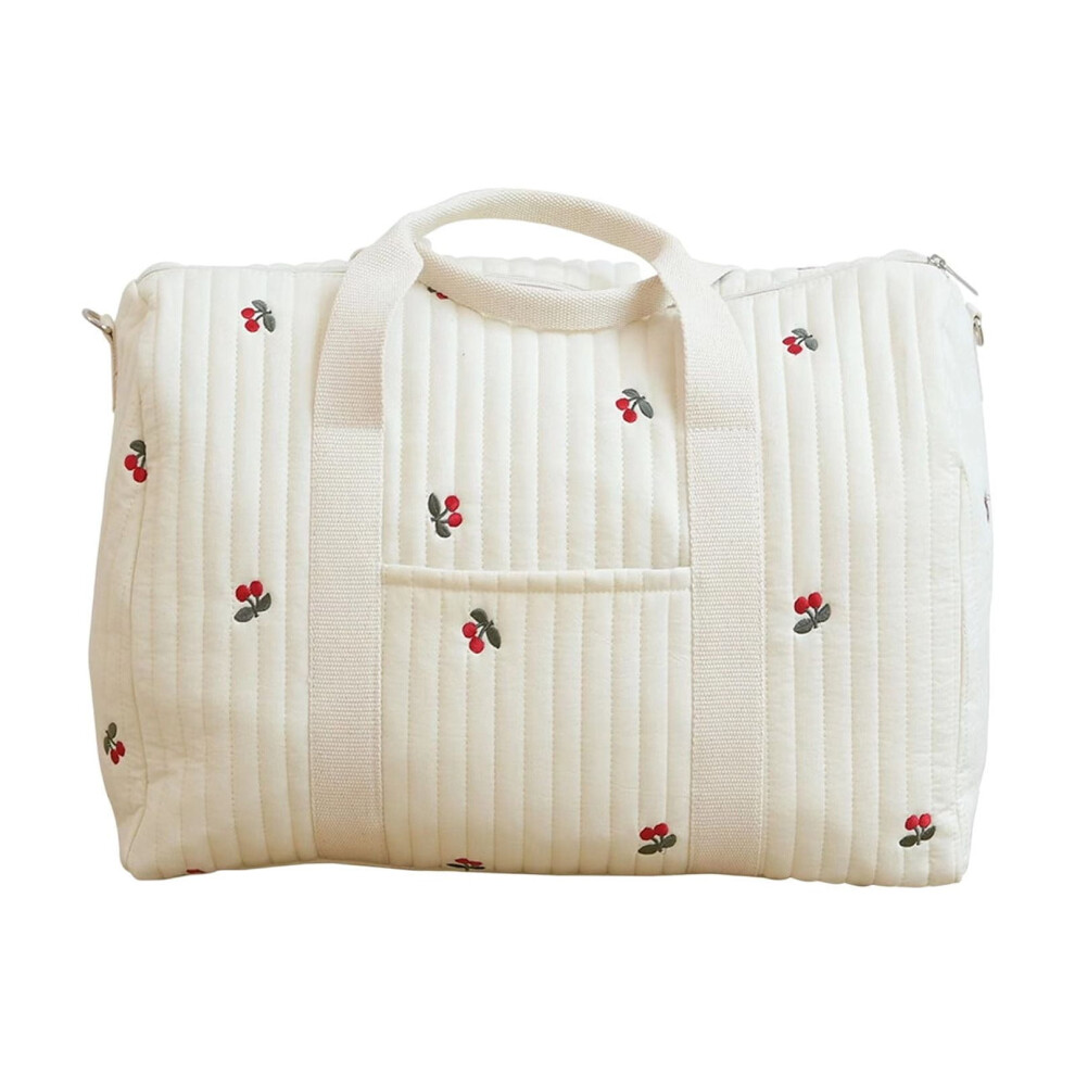 Quilted Floral Duffle Bag for Women – Large Weekender Travel Bag, Lightweight Diaper Tote, Mommy Hospital Maternity Nurse Bag