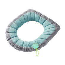 Lot de 2 housses de siège de toilette chaudes pour l'hiver, en polyester épais et doux, lavable, compatible avec les toilettes rondes, allongées